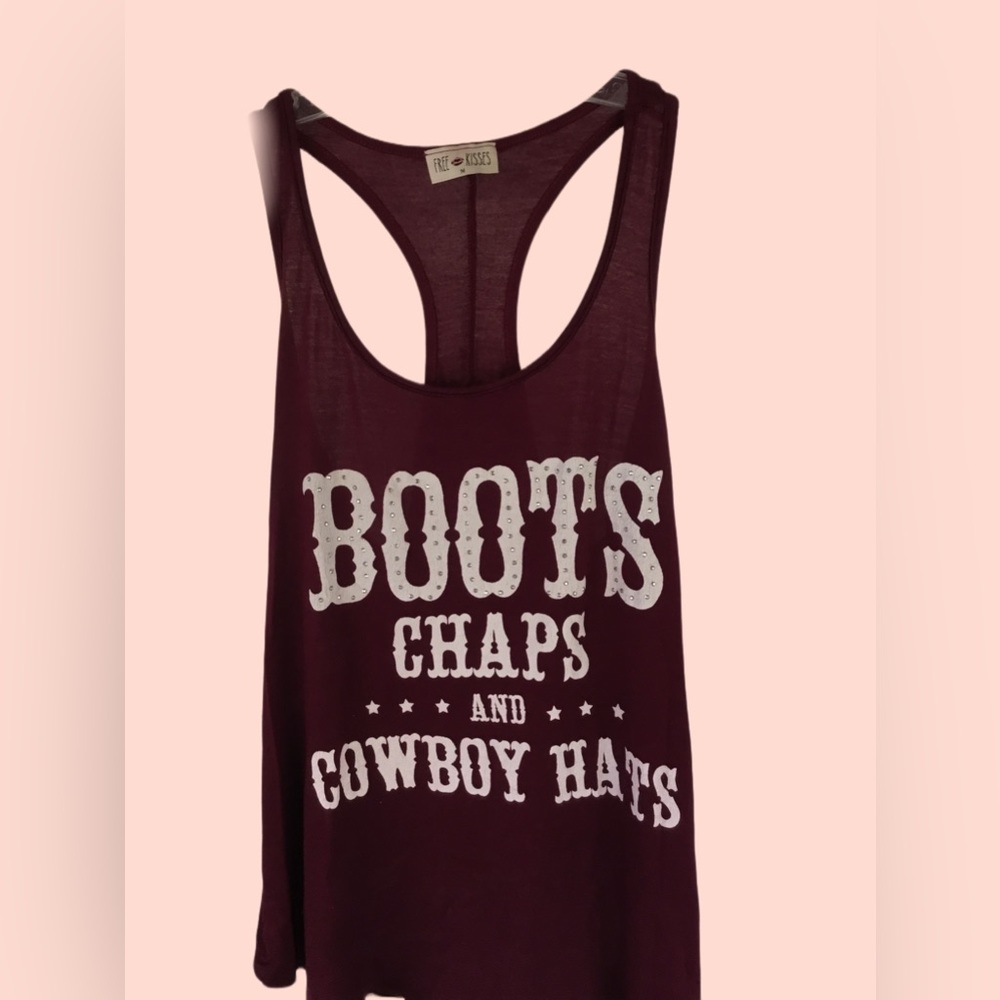 Free Kisses Cowboys tank top size medium